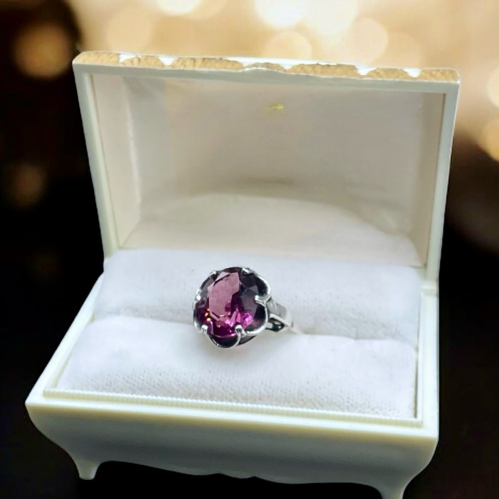 🌺Vintage Sara Coventry Sterling & Amethyst Ring - Picture 5 of 13